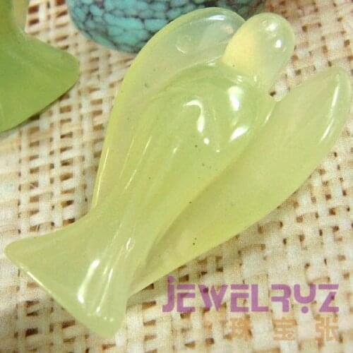 20pcs Fashion Natural China new mountain jades Angel Figurine Charms Statue Carved Angel With Wing Pendant Stone Pendants