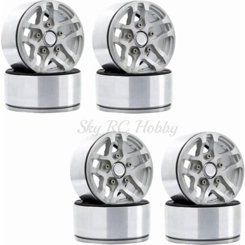4PCS Alloy Wheel Rims RC Car Part 1.9 inch Beadlock for 1/10 Axial Scx10 90046 Tamiya Cc01 D90 D110 Vs4 Tf2 Traxxas Trx-4