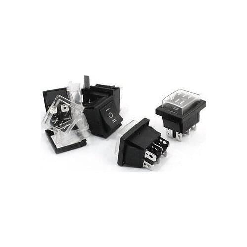 NEW!5 Pcs On/Off/On DPDT Waterproof Snap in Rocker Switch 16A 250VAC 20A 125VAC