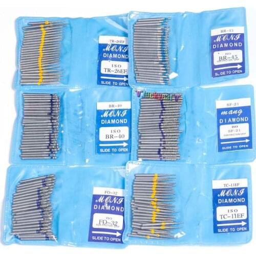 50pcs Dental Diamond FG High Speed Burs for Polishing Smoothing SF SERIES Dental Burs