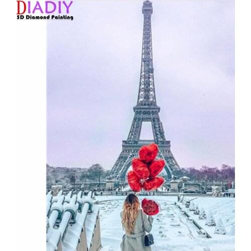 5D Diamond Painting Full Square/Round Landscape Cross Stitch Diamond Embroidery Eiffel Tower Scenery Rhinestones Art Hobby Gift
