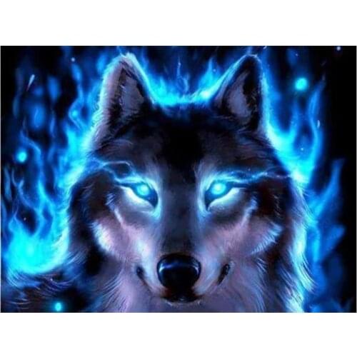 5D Square Diamond Painting Animal Wolf Cross Stitch DIY Diamond Embroidery Diamond Rhinestones Home Decor Christmas Gift
