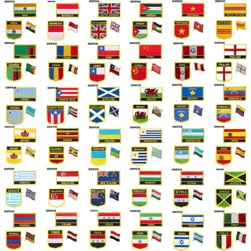 Belgium National Flag Embroidered Iron on Patches for Clothing Metal badges PT0034-3