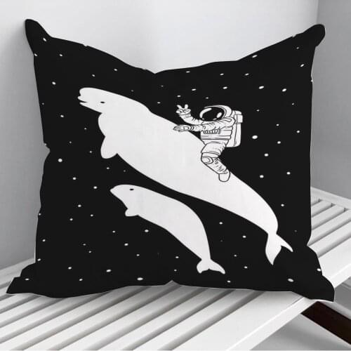 Beluga astronaut Throw Pillows Cushion Cover On Sofa Home Decor 45*45cm 40*40cm Gift Pillowcase Cojines Dropshipping