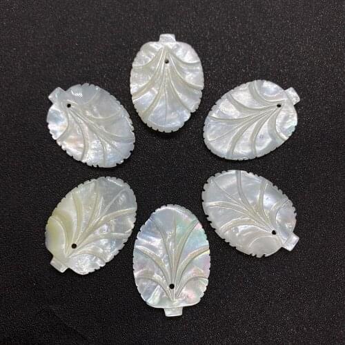 White Leaf-shaped Shell Beaded Fine Beauty Necklace Bracelet Earrings Jewelry Accessories Wholesale Handmade DIY Crafts Ideas
