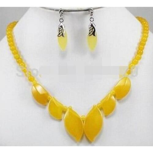 Free Shipping Lovely! South American Yellow Topaz Necklace Earring