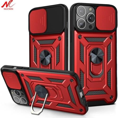 For iPhone 13 12 11 Pro Max Case Army Slide Camera Protection Ring Holder Cover for iPhone 13 12 Mini SE 2020 X Xs Xr 7 8 Plus