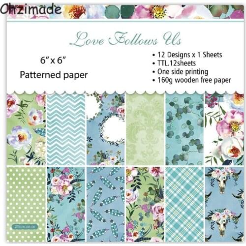Chzimade 12Pcs/lot Flower Design Scrapbooking Paper Pack For Card Making Handmade Decorative Background Diy Paper Crafts