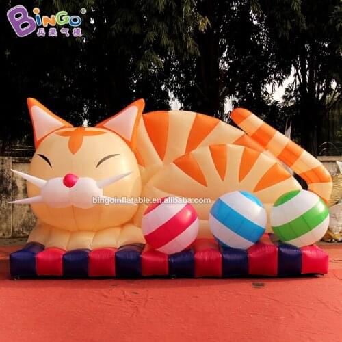 Decorative 6x2.5x3 meters inflatable lovely cat backdrop wall for decoration / inflatable cartoon cat backdrop wall toys