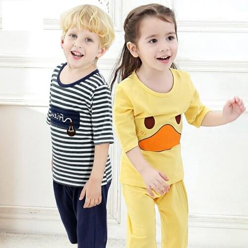 Three Quarter Sleeve Suits for Baby Boys and Girls Children Clothing Sets Girls Cotton Pyjamas Sets Toddler Sleepwear Sets