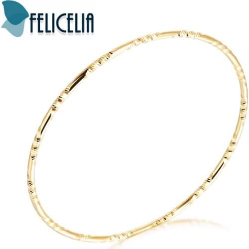 Felicelia Fashion Gold Color Bracelet Bangle For Women Wedding Engagement Jewelry Stackable Bracelet Bangles Mothers Day Gift