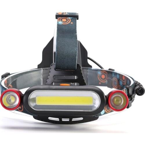 Jiguoor 1300LM 2 x XM-L T6 LED COB Rechargeable 18650 Battey Headlamp Head Light Torch Flashlight Brightness Aluminum Head Lamp