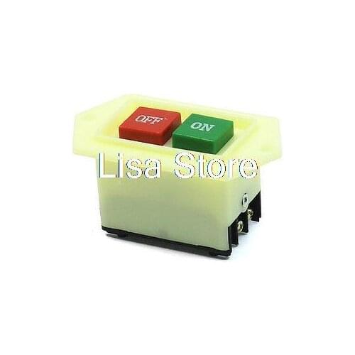 Button Switch Box AC 380V 5A Self Locking DPDT ON/OFF Push Button Starting Stopping Switch