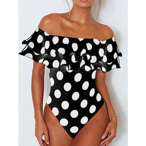Sexy Bandeau High Waist Swimwear 2021 Lady Swimwear Women Swimsuit Female Ruffle Polka Dot Bikini Biquini Swim Bathing Suit