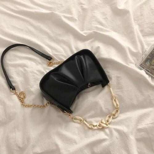 Summer New Fashion Womens Handbags Ladies Clutch Purses Yellow Leather Female Acrylic Chain Underarm Shoulder Bags Bolso Mujer