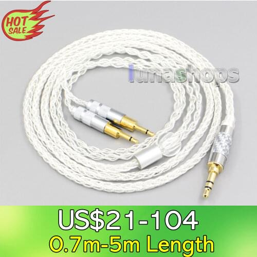 LN006556 2.5mm 4.4mm XLR 3.5mm 8 Core Silver Plated OCC Earphone Cable For Sennheiser HD700 Headphone