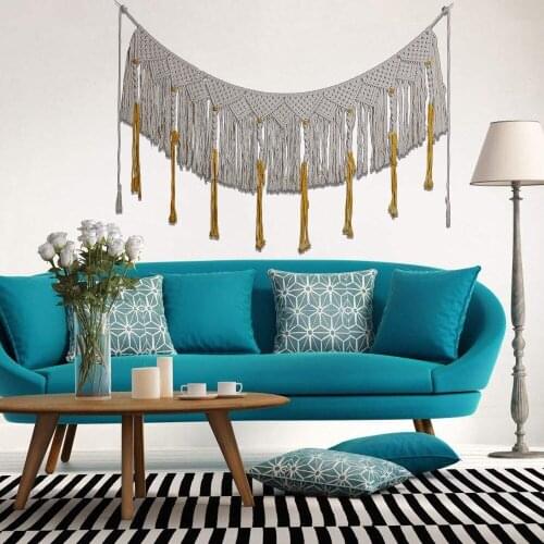 Macrame Woven Wall Hanging Curtain Fringe Garland Banner Shabby Chic Bohemian Wall For Living Room Backdrop Decoration 158x90cm
