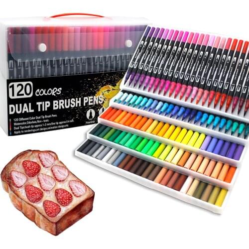 12/48/72/100/120 Colors Markers Set Dual Tip Brush Markers Pen Watercolor Pens For Drawing Painting Calligraphy Art Supplies