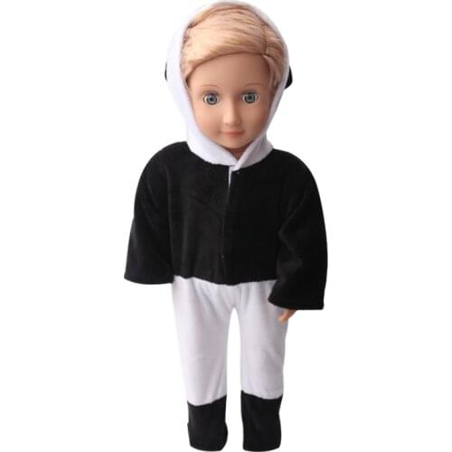 18 inch Girls doll clothes American newborn Cute white panda suit Baby toys dress fit 43 cm baby dolls c738