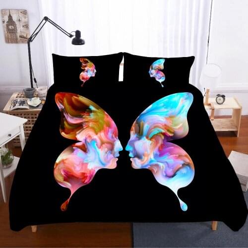 Abstract Art Oil Painting Home Textiles Bed Linen Ropa De Cama Sabanas King Bedding Set Bed Linen Coarse Calico Bed Linen Poplin