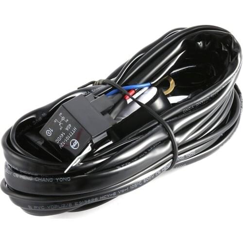 Professional 40A LED Fog Work Driving Light Wiring Loom Harness Switch Relay for 120W-300W 12V for Indoor & Outdoor Use