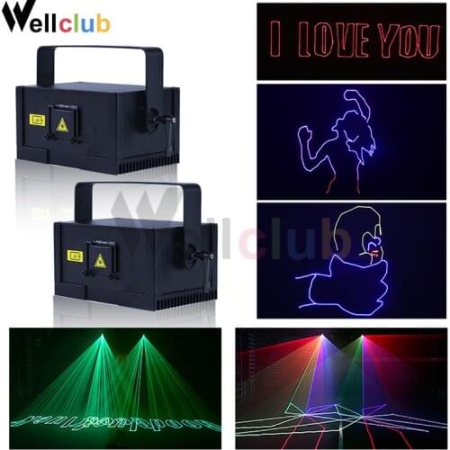 2pcs 1W RGB Animation Laser Satge light Programmable Projector Dj Light /Disco Light/Laser Show System For Nightclub Bar Party