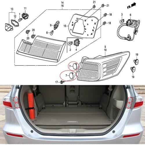 Taillight Screw Hole Cap Dustproof/ Waterproof/ Anti-rust Protection Cover For HONDA Odyssey RB3 4th Gen. 2009-2014 Accessories