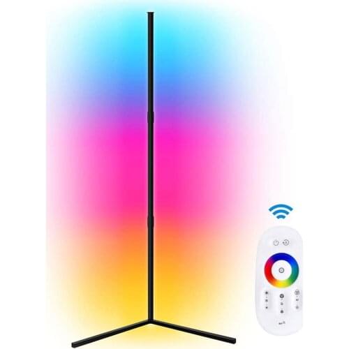 Modern Corner Floor Lamp Led RGB Colourful Standing Intelligent Light Dimmable for Living Bedroom Decoration Night Light