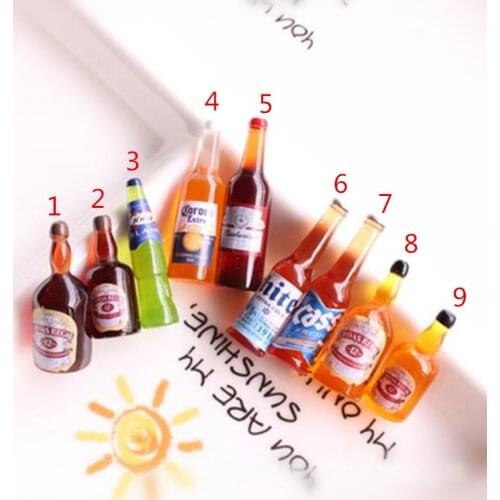 Tanduzi Wholesale 100PCS Kawaii Resin Mini Wine Bottles Dollhouse Miniature Simulation Pretend Play Doll Food Drink Accessories