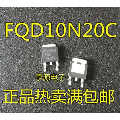 10PCS FQD10N20C 10N20C MOS 10A 200V TO-252