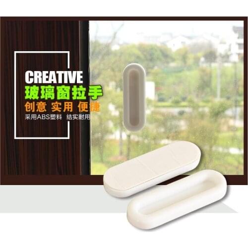 100pcs/Lot Self-adhesive Sliding Plastic Door Handle Cupboard Doors Glass Window Cabinet Drawer Wardrobe Auxiliary Handles