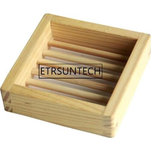 100pcs Natural Wooden Soap Dishes Tray Holder Storage Soap Rack Plate Box Container Portable Bathroom Soap Dish Storage Box