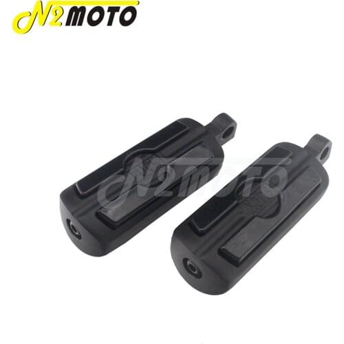 2pcs Motorcycle Black Footrests Foot Pegs Peg For Harley Touring Road King Street Electra Glide FLHR FLHX FLHTC FLHT 1984-2018