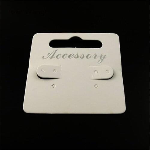 Julie Wang 200PCS White Hanging Paper Card Jewelry Display Charm Necklace Gift Candy Cupcake Brand Price Tags 5*5cm