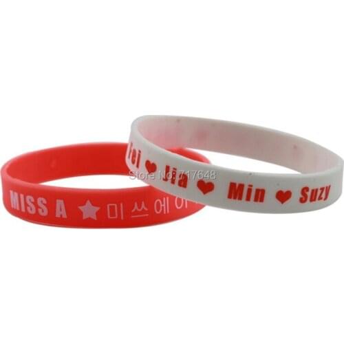 300pcs KPOP Miss A wristband silicone bracelets free shipping by FEDEX