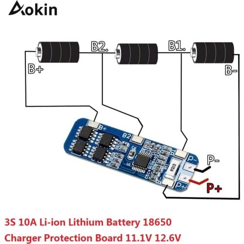 3S 10A Li-ion Lithium Battery 18650 Charger Protection Board 11.1V 12.6V