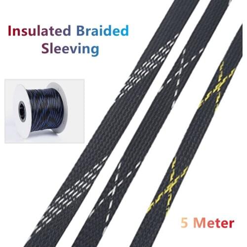 5M Wiring Accessories Insulated Braided Sleeving Data Line Protection Wire Cable Flame-Retardant Nylon Tube