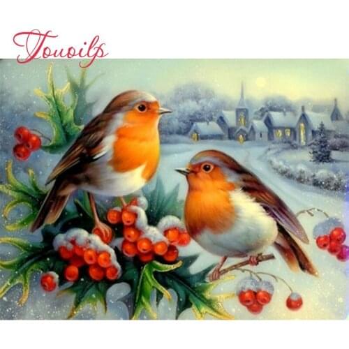 5d Diy Diamond Painting Cross Stitch birds stickers Diamond Embroidery scenery Crystal Round Diamond Mosaic Pictures Needlework