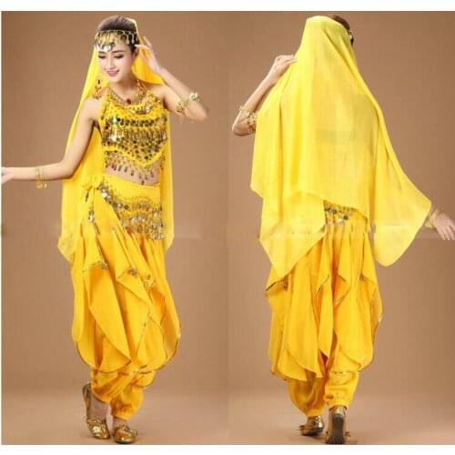 6 Color Sexy India Egypt Belly Dance Costumes Womens Belly Dancing Clothes 2 PCS/3 PCS/4PCS/5PCS/7PCS