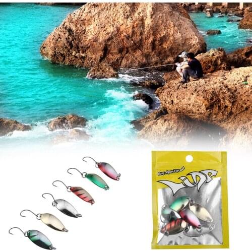 6pcs Metal 2.5g Fishing Lures Wobbler Spinner Bait Spoon Artificial Bass Hard Sequin Trout Blinker Metal Steel Hook Lures
