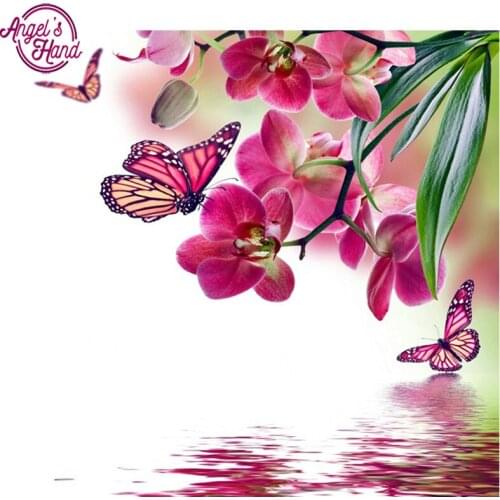 5d diy diamond embroidery Butterfly flowers diamond painting Cross Stitch full square drill Rhinestone mosaic decoration