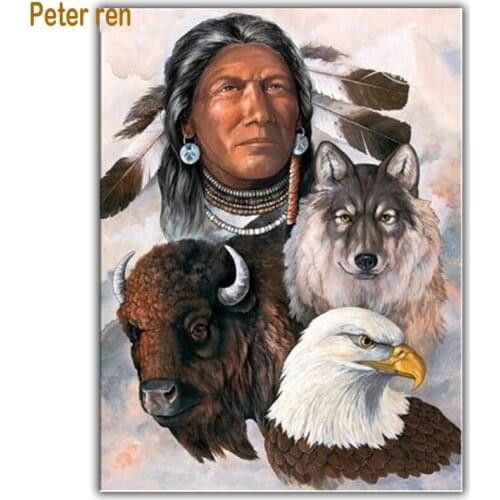 Diamond Embroidery picture Rhinestone Diamond Mosaic Round\Square Diamond Painting Cross Stitch people Wolf Cattle eagle