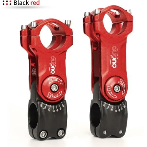 OUO Aluminum 0-60 Degree Adjust Stem Adjustable Bike Handlebar Stem 31.8x90/110mm MTB Road Bicycle Stem Riser