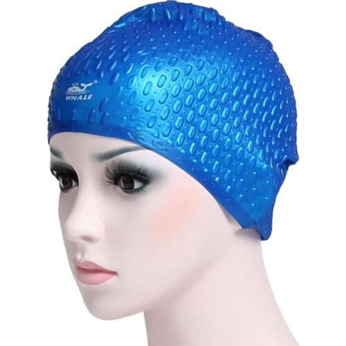 Anti-adhesive Hair 3D Ear Protection Diving Drop Particles Waterproof Silicone Adult Men And Women Long Hair Sports Swimming Cap