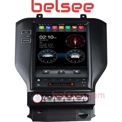 Belsee Tesla Style Vertical Screen Android 9.0 Auto Radio Stereo Head Unit GPS for Ford Mustang 2015 2016 2017 2018 2019 2020