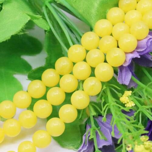 8mm Chicken Oil Yellow Round Resin Imitation Beeswax Loose Beads Women Girl Hand Made Jewelry Making Design DIY Accessory Parts