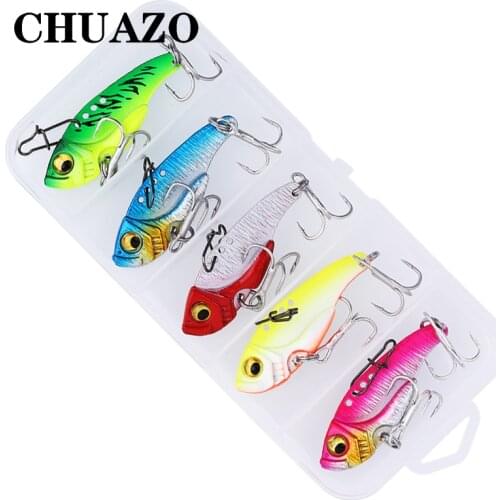 CHUAZO Hot 5pcs Fishing Lures 5.5cm/15g Topwater Popper Bait 5 Color Hard Bait Artificial Wobblers Plastic Fishing Tackle With