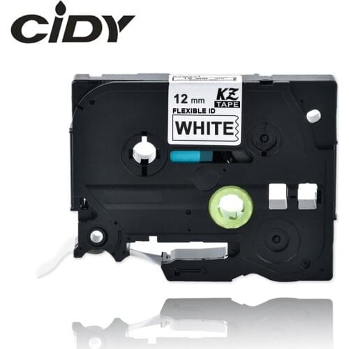 CIDY tze-FX231 compatible 12mm black on white flexible label tapes tze FX231 tz FX231 tz-FX231 for brother p-touch printer