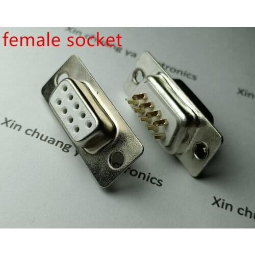DB9 male Plug or female socket RS232 9 core electronic connectors /COM serial port /Welding wire type White glue Gold plated