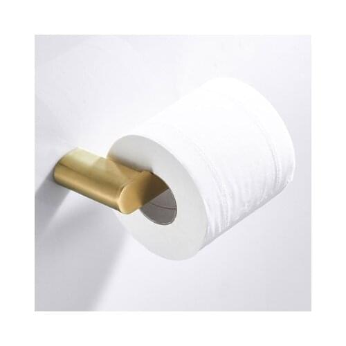 Paper Holders Euro Bathroom Accessories Solid brushed Gold Toilet WC Paper Holder Roll Holder Without Cover DG8208K
